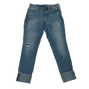 Faded Glory Distressed Cuffed Hem Capri Jeans Size 4 Women’s